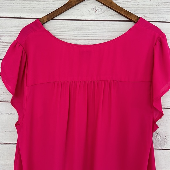 TORRID Pink Chiffon Flutter Sleeve Top Size 2X - Picture 5 of 8